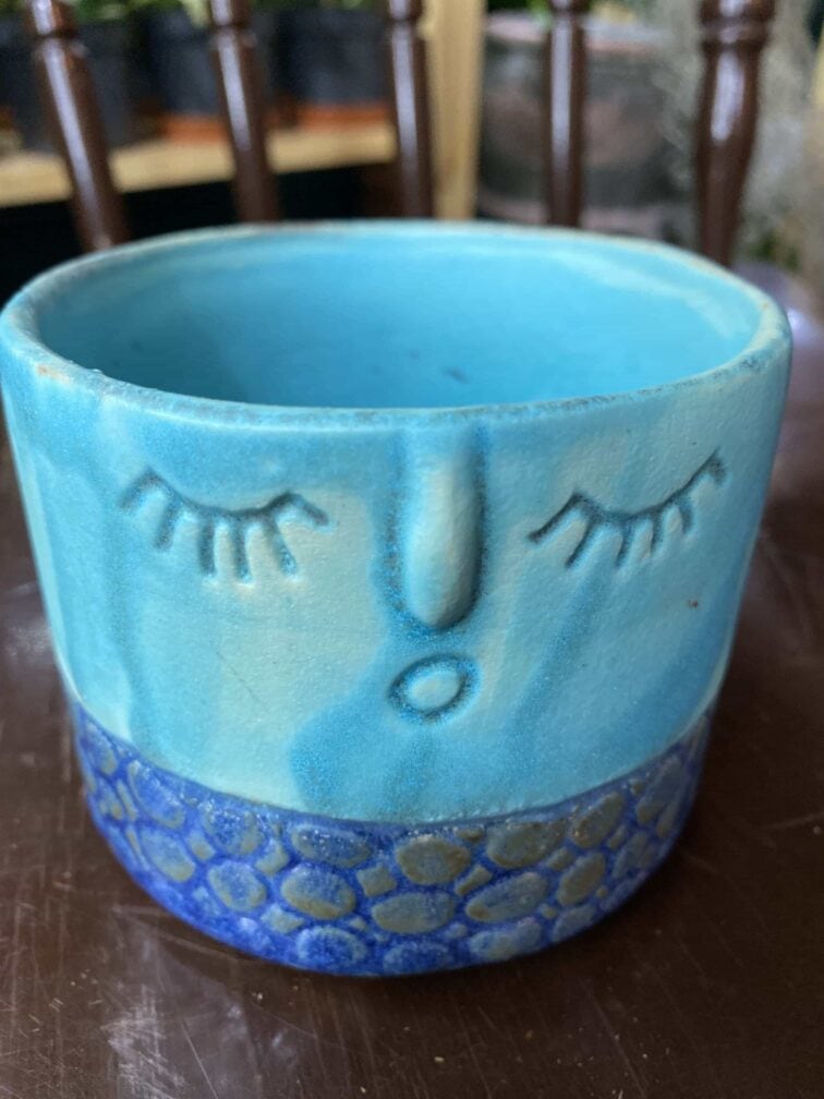 Zdjęcie doniczki Osłonka Etno niebieska 9x8 cm ujęcie 3