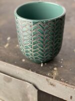 Zdjęcie doniczki lub oslonki: Osłonka Fishbone Green 9x11 cm, ujęcie 1