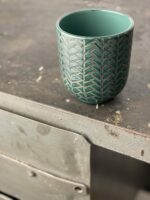 Zdjęcie doniczki lub oslonki: Osłonka Fishbone Green 9x11 cm, ujęcie 3