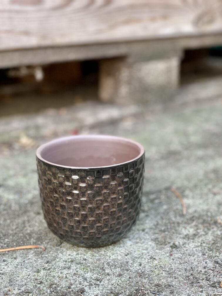 Zdjęcie doniczki lub oslonki: Osłonka Retro Black 9x9&nbsp;cm, ujęcie 1