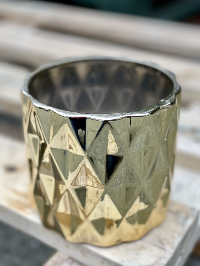Zdjęcie doniczki lub oslonki: Osłonka Cylinder Gold 12x13&nbsp;cm, ujęcie 1