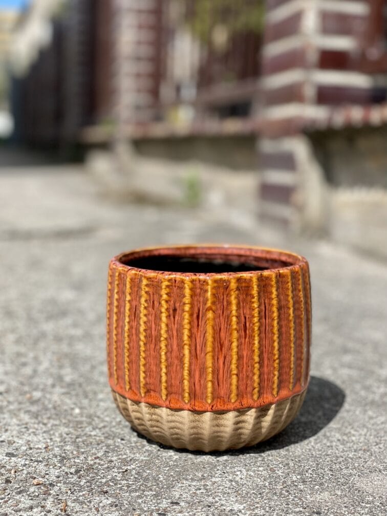 Zdjęcie doniczki lub oslonki: Osłonka Mahair orange 12 × 13 cm, ujęcie 1