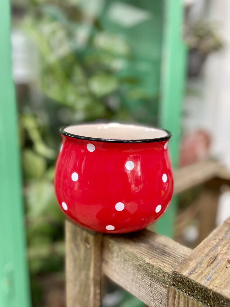 Zdjęcie doniczki lub oslonki: Osłonka Folk Red 11x10 cm, ujęcie 1